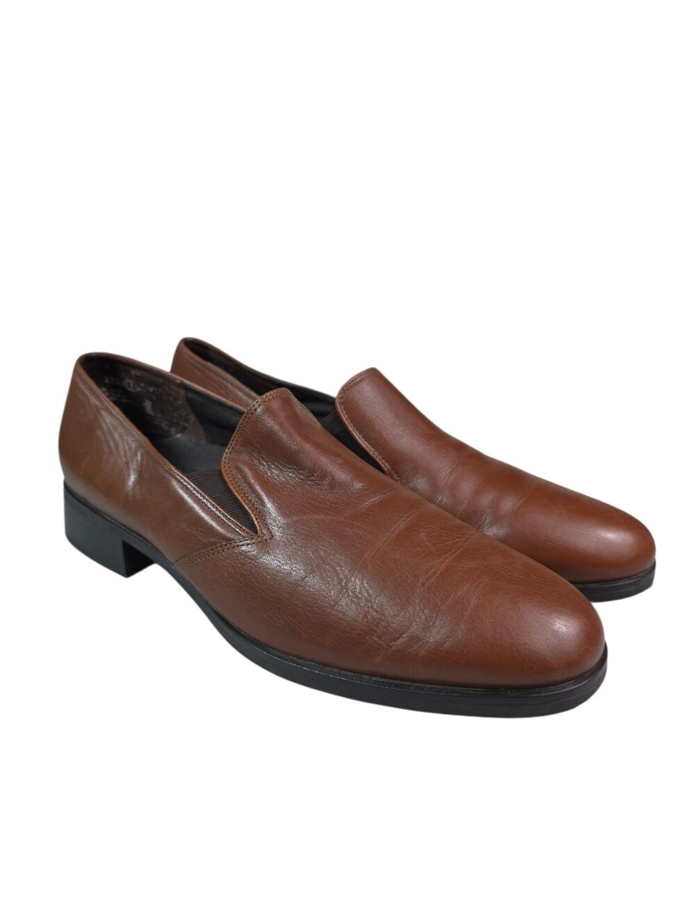 Munro American Shoes Womens 8 N Slip On Loafers Brown Leather Casual Low Heels